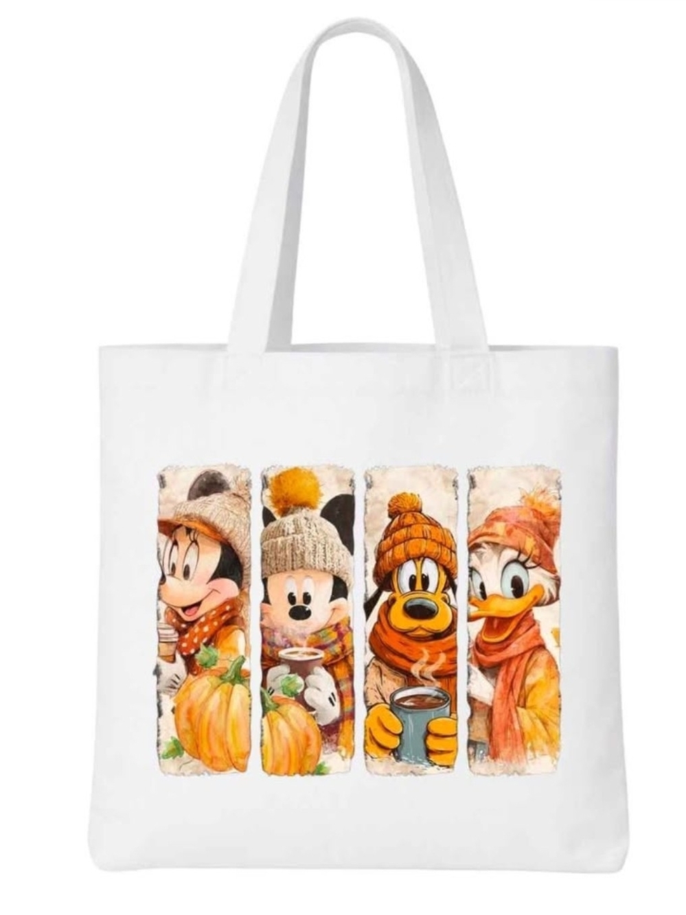 Disney Character Autumn White Tote Bag